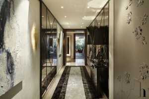 Light grey and mirrored hallway