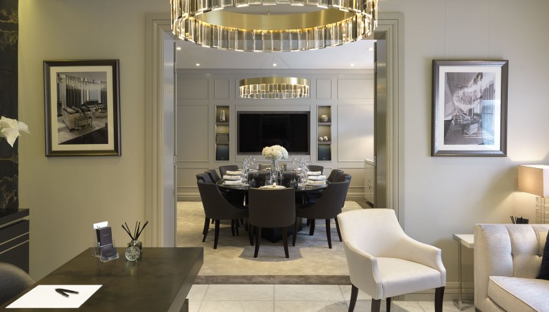 luxury gold and cream dining room 