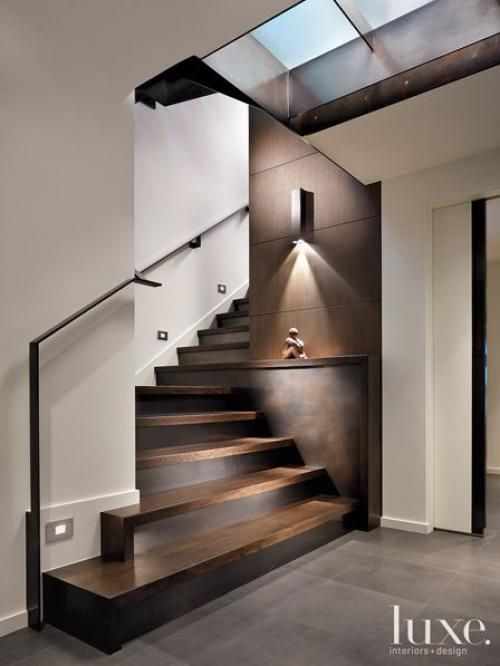 Dark wood staircase design inspiration