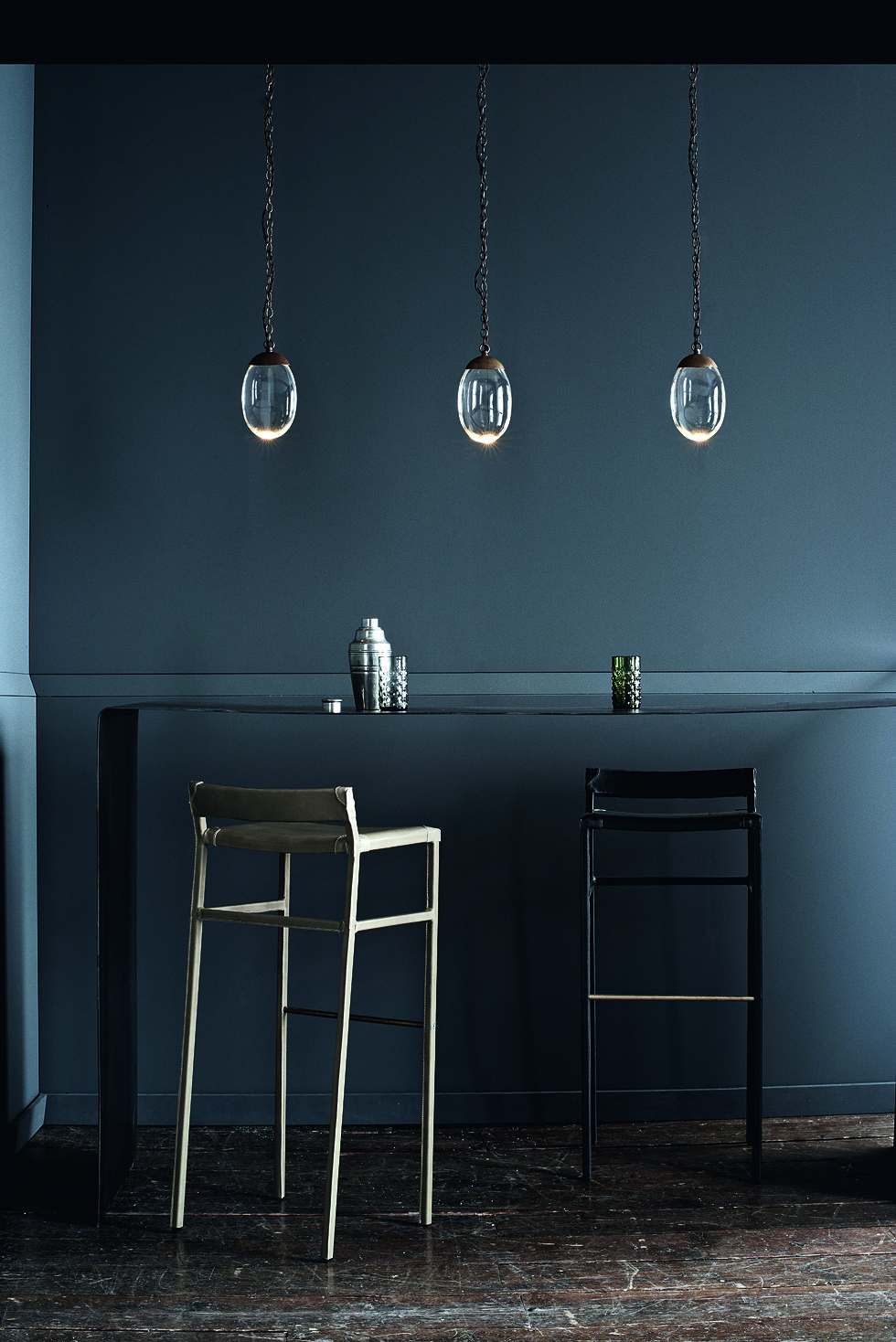 Glass pebble ceiling lights by ochre