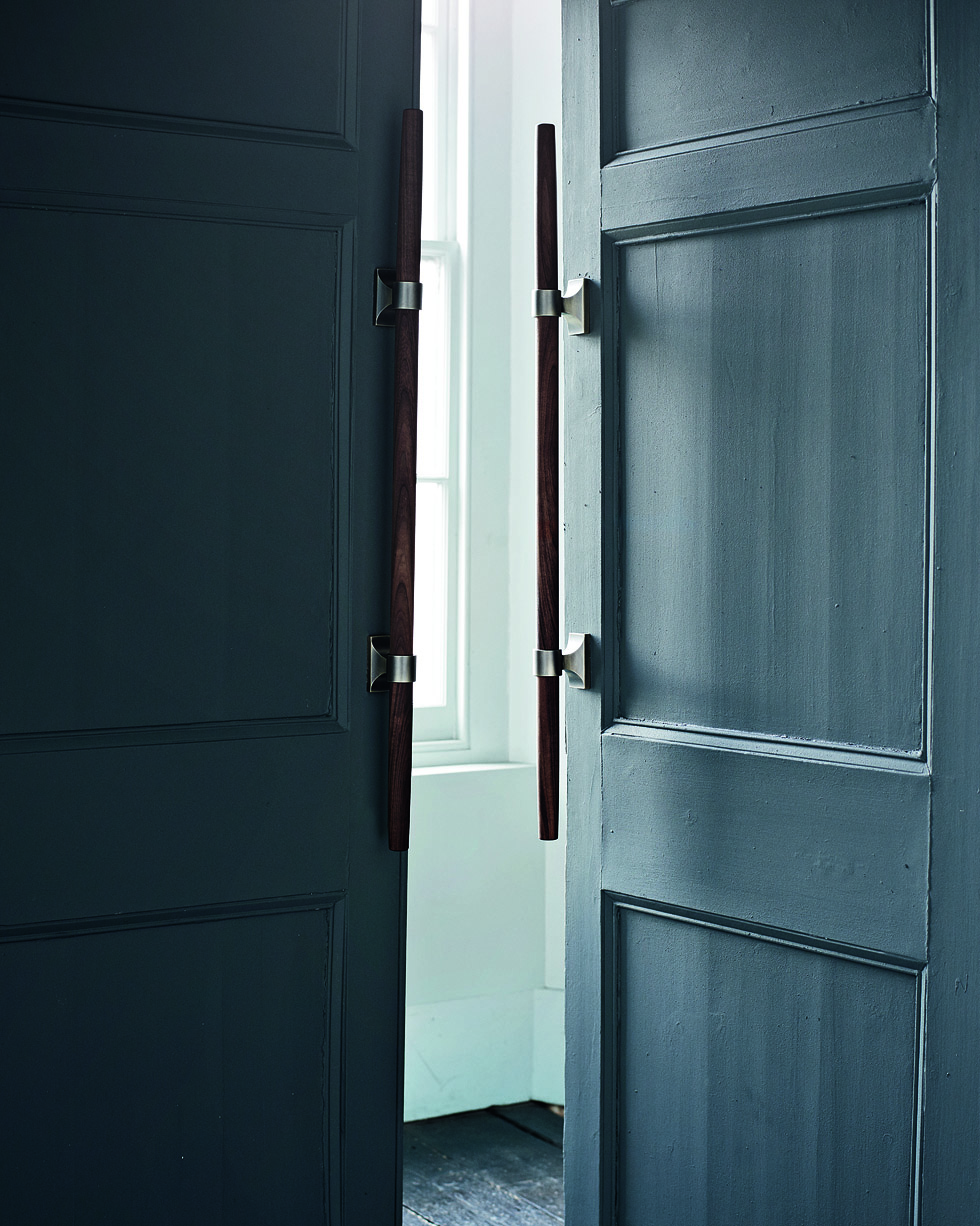 Long bronze door handles