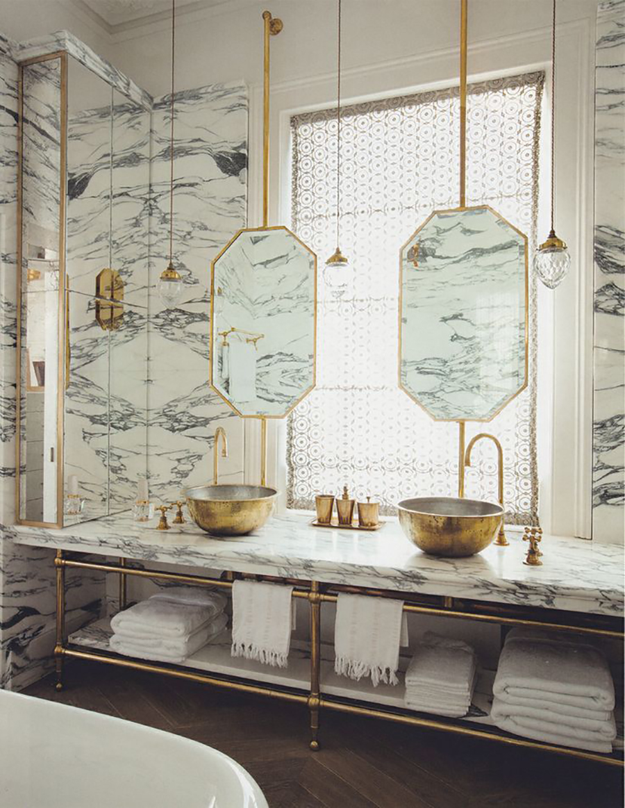 Gold and marble luxury bathroom design