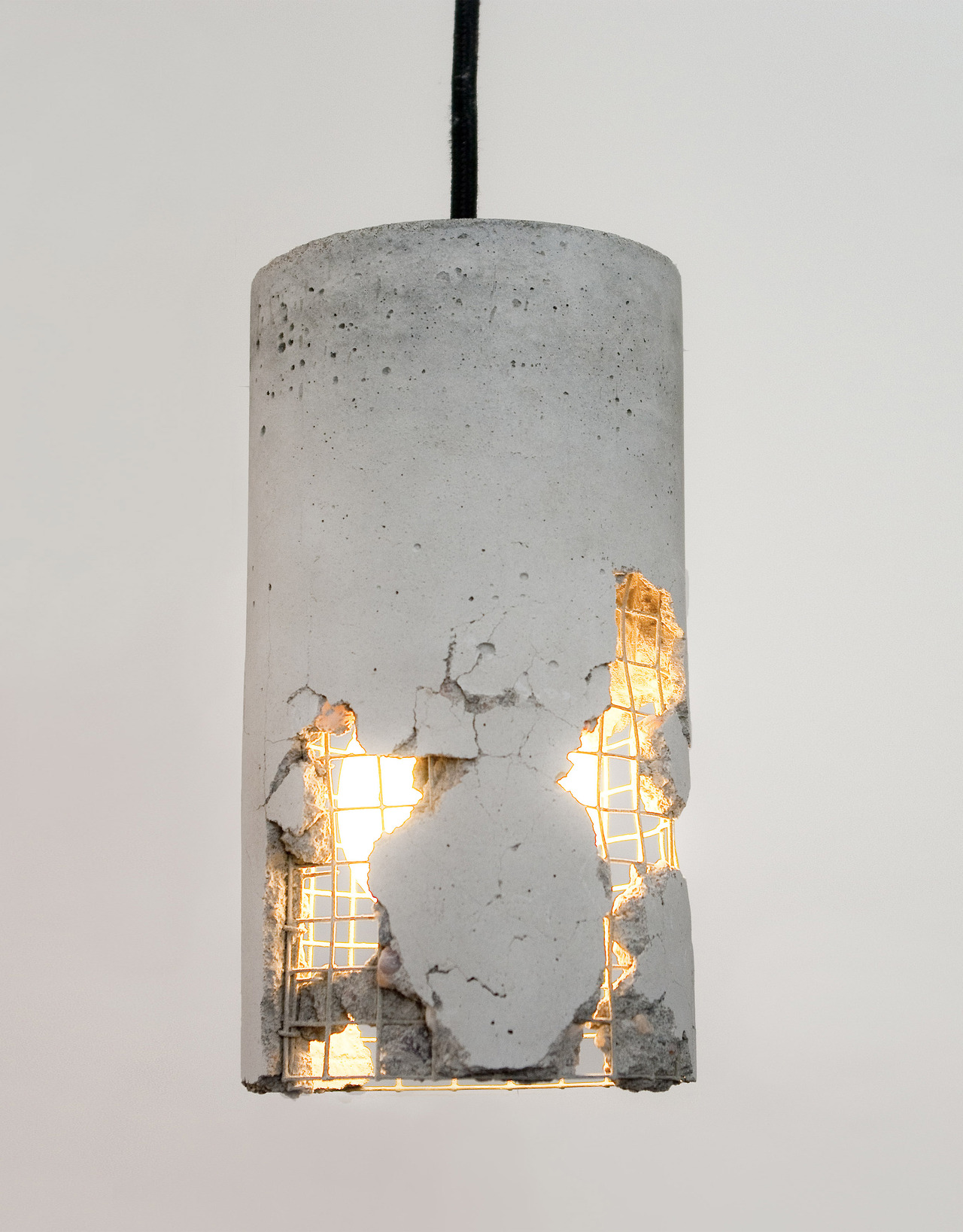Distressed concrete ceiling light 