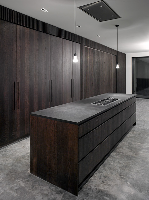 Large dark wood kitchen