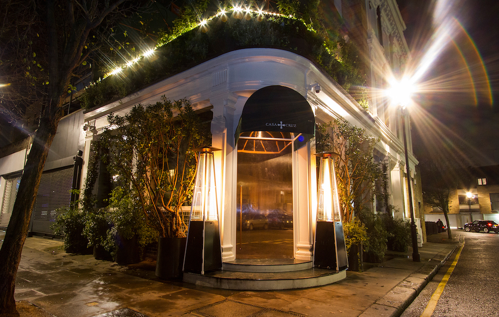 Contemporary restaurant exterior 