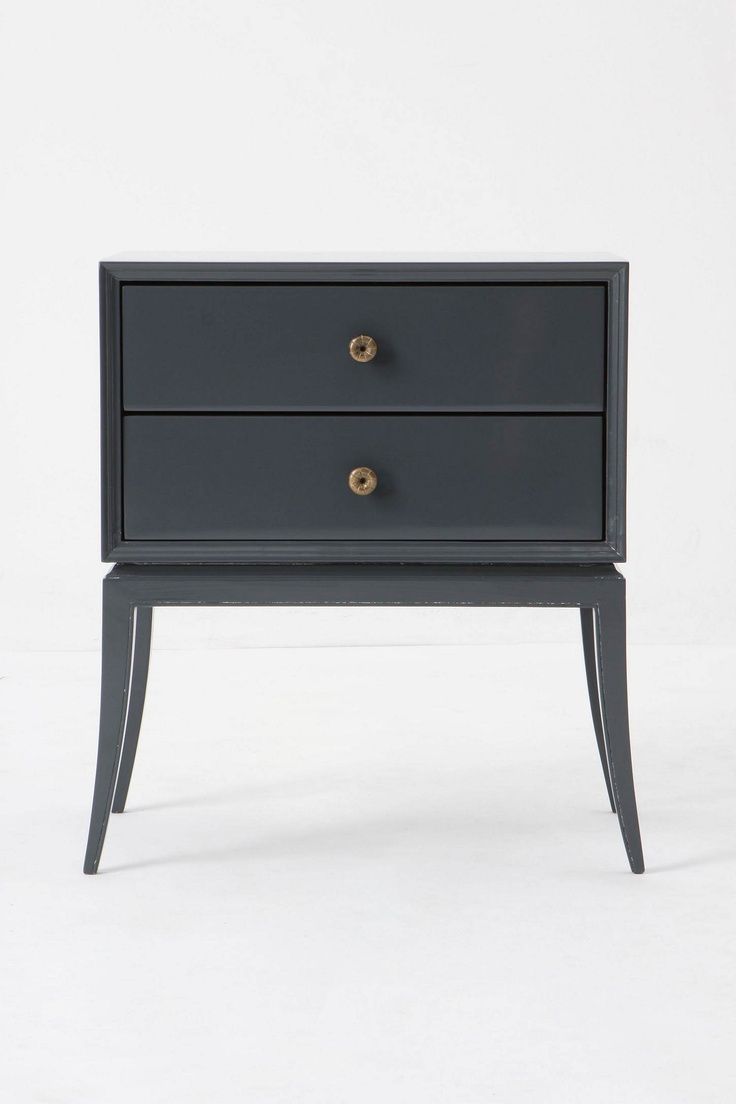 Edland black wooden nightstand