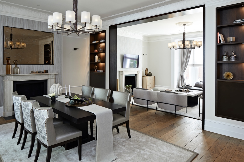 Luxury dining room with bespoke joinery