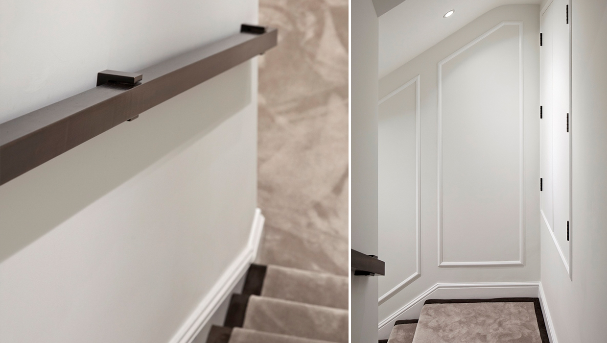 Luxury residential hallway bespoke staircase detail